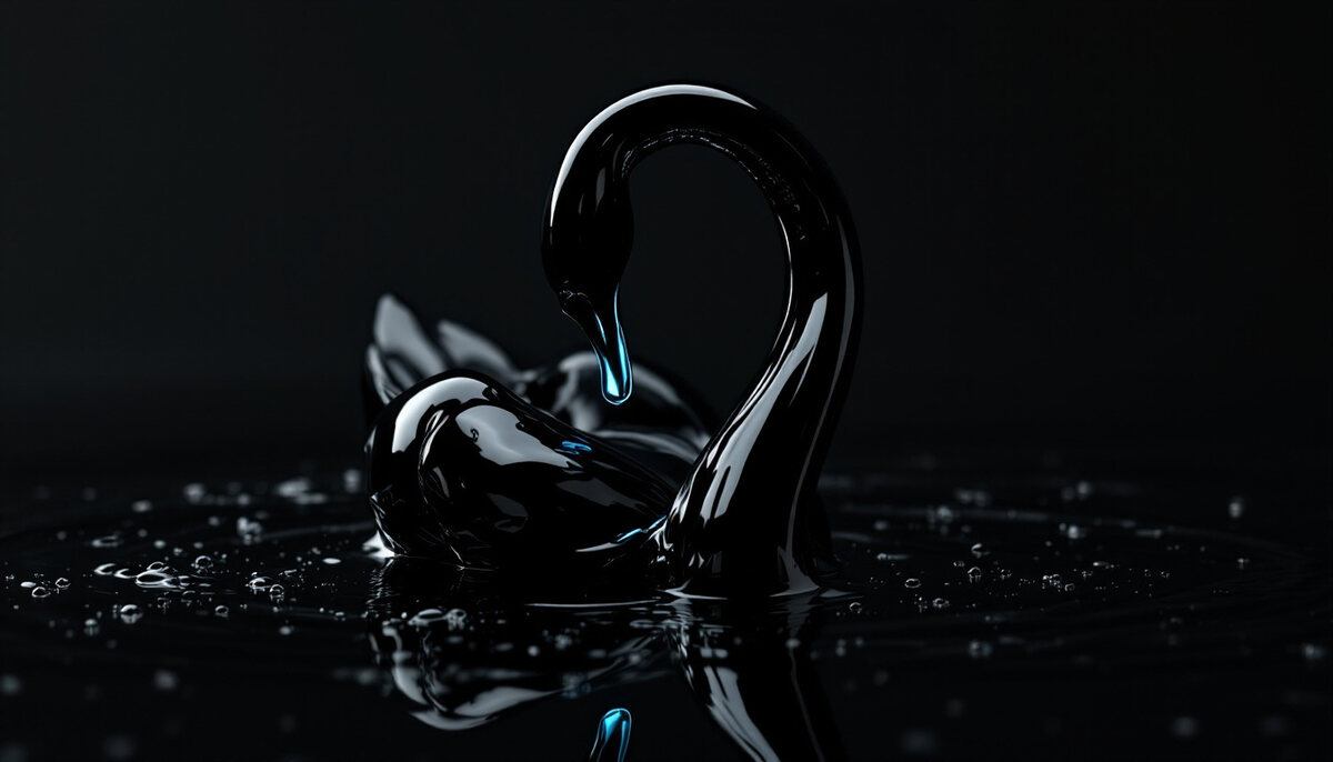 Offizielles ODILE-Keyvisual — glänzende schwarze Skulptur, Sinnbild des Embodied-Intelligence-Labors